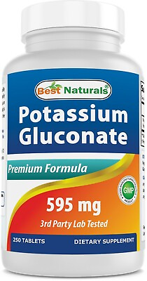#ad Best Naturals Potassium Gluconate 595 mg 250 Tablets $11.00