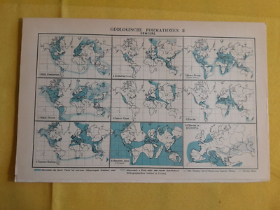 #ad 1905 ORIGINAL VINTAGE MAP World Map Geological Formation C10 4 $21.90