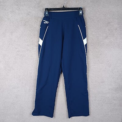 #ad Brooks Pants Womens Small Blue Track Athletic Ankle Zip Pull On Polyester $13.59