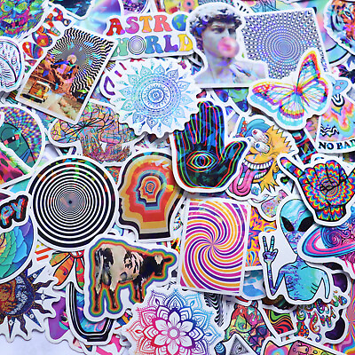 #ad 220PCS Hippie Stickers for Adults Trippy Stuff psychedlic Waterproof Sticker $8.99