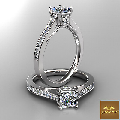 #ad 1.32ctw Bezel Sets Princess Diamond Engagement Ring GIA E VVS1 White Gold Rings $9099.00