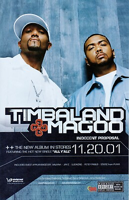 #ad 2001 TIMBALAND amp; MAGOO Indecent Proposal MUSIC PRINT AD WALL ART TOWER RECORDS $19.49