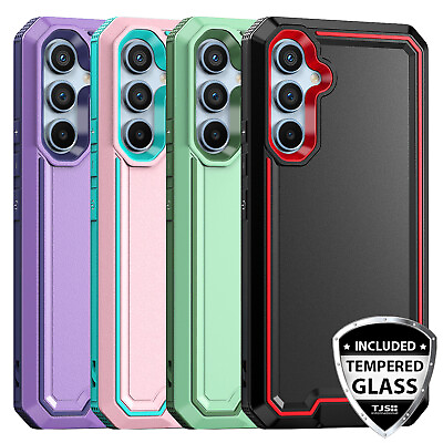 #ad For Samsung Galaxy A14 A15 A54 5G Case PCTPU Shockproof Cover Tempered Glass $6.99