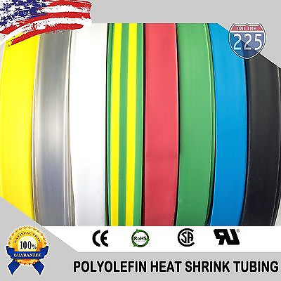 #ad ALL SIZES amp; COLORS 25 100 FT Polyolefin 2:1 Heat Shrink Tubing Sleeving US LOT $89.95