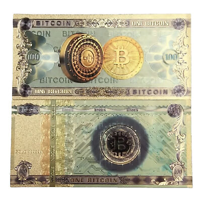#ad Bitcoin Gold Foil 100 BTC Commemorative Bank Note Must Have $15.49