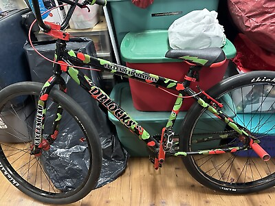 #ad SLIGHTLY USED DBLOCKS BIG RIPPER BMX Bike 29quot; Green Red Camo Bicycle by SE Bikes $500.00