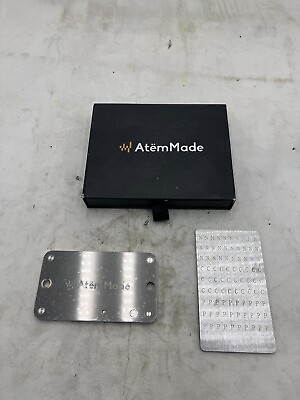 #ad AtemMade Crypto Seed Storage Bitcoin Wallet Stainless Steel Plate B09Z1SV86Y $35.99