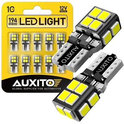 #ad 10x AUXITO Super Bright Canbus T10 194 168 LED light Bulb xenon white 14SMD 2835 $13.99