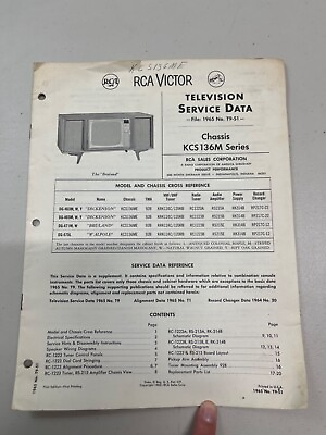 #ad RCA Victor Television Service Data File: 1965 No. T9 S1 Chassis KCS 136M $5.40
