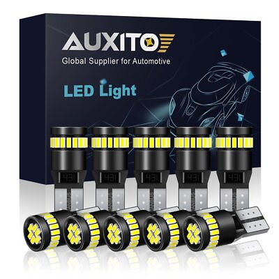 #ad 10x AUXITO T10 168 194 2825 White LED License Plate Light Bulb Rear Light Bulbs $14.99