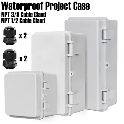 #ad Waterproof Electrical Junction Box ABS Plastic Project Case with NPT Cable Gland $34.99