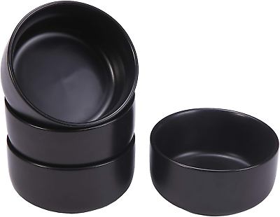 #ad Hoxierence 10 Oz Ceramic Small Bowls Matte Meal Prep Round Bowl Set Black $36.76