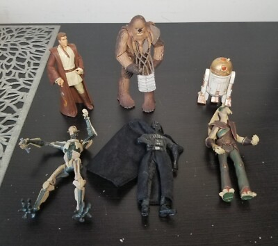 #ad Star Wars Figurines Lot of 6 Hasbro circa 04 05 99 Movable Limbs $22.50