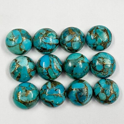 #ad Blue Copper Mohave Turquoise Round Cabochon Flat Back Loose Gemstone 3MM TO 20MM $6.74