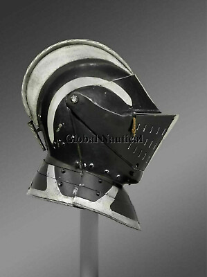 #ad Medieval Antique Jousting Helmet Battle Ready Steel Helmet Closed face helmet $330.65