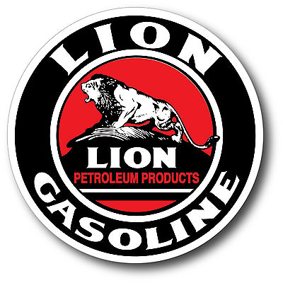 #ad LION GASOLINE GAS OIL SUPER HIGH GLOSS OUTDOOR 4 INCH DECAL STICKER PETROL $3.49