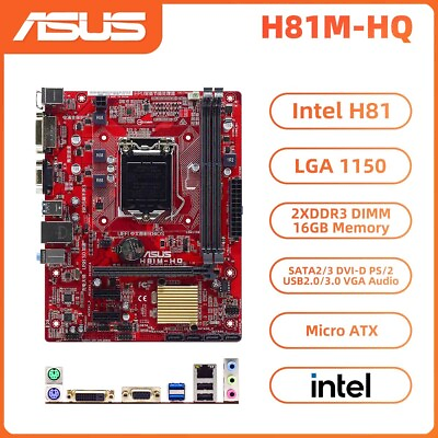 #ad ASUS H81M HQ Motherboard M ATX Intel H81 LGA1150 DDR3 SATA2 3 DVI D VGA Audio $61.00
