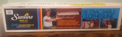 #ad Vintage Sunline Model 15 7 Retractable Clothesline Wall Mount NEW IN BOX $99.99