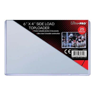#ad 25 Pack Ultra Pro 6quot; x 4quot; Side Load Toploader 6x4 Side loading Card Holder $17.95