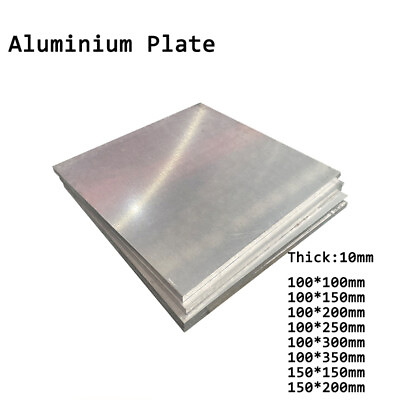 #ad Aluminum Alloy Metal Flat Sheet 100x100mm 150x200mm Aluminium Plate Thick 10mm $165.29