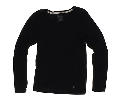 #ad Lucky Brand Women#x27;s Crew Neck Long Sleeve T Shirt Black Size S $11.59