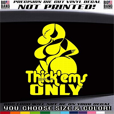 #ad BBW Thick Sexy Girl Funny Vinyl Decal Sticker THICK#x27;EMS Big Butt Buxom Big Funny $19.08