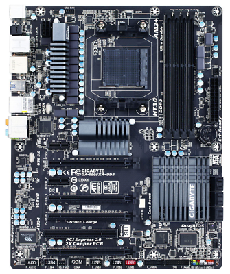 Gigabyte GA 990FXA UD3 R3.0 ATX Motherboard AM3 DDR3 AMD Support FX 9590 USB 3. $99.99