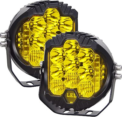 #ad 2x 5inch LED Work Light Bar Pods Spot Flood Combo Fog Lamp Offroad Driving Amber $36.98