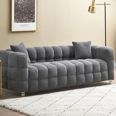 #ad 80quot; Modern Upholstered Tufted 3 Seater Couch Sofa with 2 Pillows For Living Room $559.99
