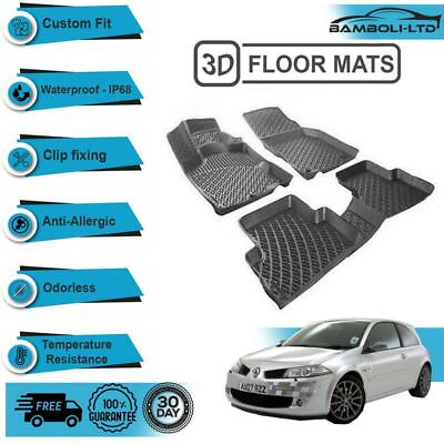 #ad 3D Molded Interior Car Floor Mat for Renault Megane 2 2004 2008 Black $94.90