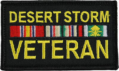 #ad NEW Desert Storm Veteran 2quot; x 3quot; Hook amp; Loop 2 Piece Black Patch 73603 $9.99