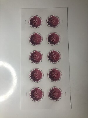 #ad Global Postage. Pink Chrysanthemum 1 Sheet Of 10 $12.00