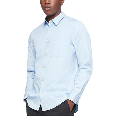 #ad Calvin Klein Mens Collar Pocket Long Sleeve Button Down Shirt BHFO 3040 $26.99