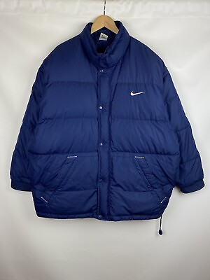#ad VTG Nike 90s Big Swoosh Down Puffer Jacket size XXL $120.00