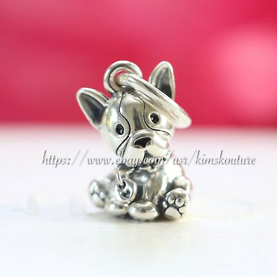 #ad Authentic Pandora Silver Charm Bulldog Puppy 798008EN16 $35.94