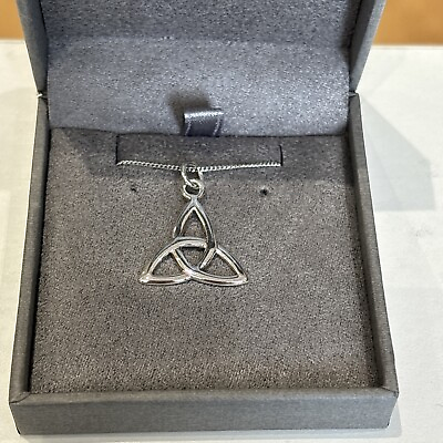 #ad Toucan sterling silver 18 Inch Scottish Triangular Celtic DesignPendant Necklace GBP 29.99