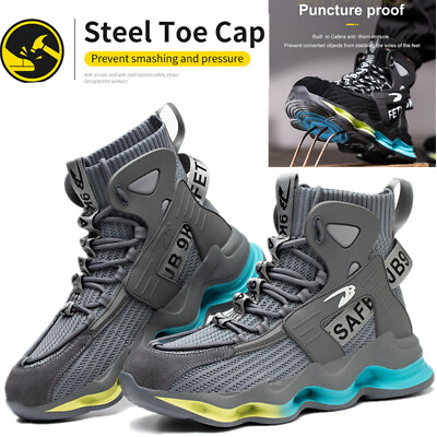 #ad Mens Steel Toe Work Boots Safety Indestructible Roofing Shoes Size 8 13 US $28.89