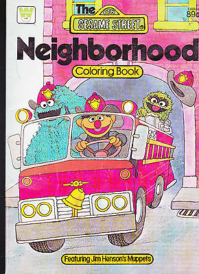 #ad The Sesame Street Neighborhood Coloring Book 1979 Whitman Jim Henson $12.13