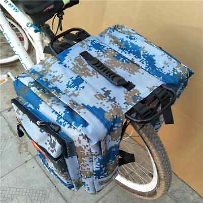 #ad Cycling Double Side Rear Rack Bike 2 In 1 Camo Trunk Bag Bicycle Tail Seat Pack $25.89