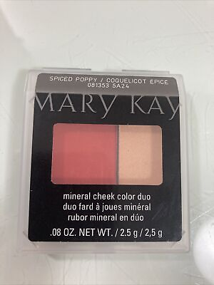 #ad Mary Kay Mineral Cheek Color Duo Spiced Poppy Blush 081353 NIB $10.40