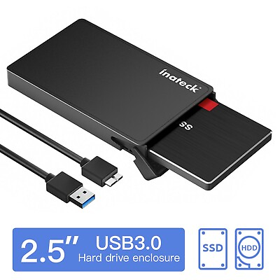 Inateck USB 3.0 External Hard Drive Enclosure For 2.5quot; SATA HDD SSD Support UASP $11.99