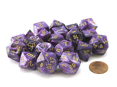 #ad Bag of 20 Vortex Polyhedral Dice Purple with Gold Numbers $16.94