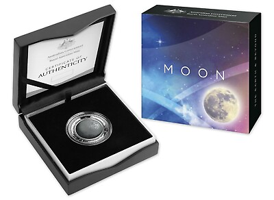 #ad 2019 The Earth amp; Beyond Series – The Moon $5 Silver Proof Domed Coin $304.00