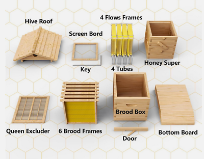 #ad #ad Starter Kit MIni Bee Box Self Flowing Honey Design Beehive Hive Box amp;10 X Frames $149.99