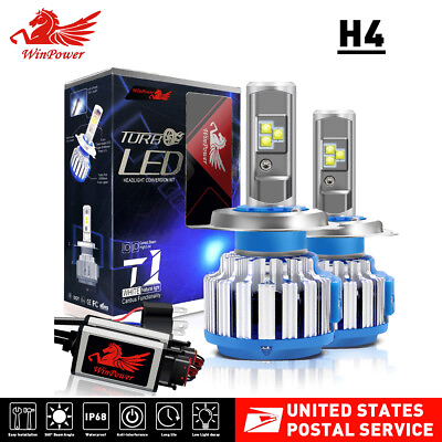 #ad winpower 2PCS Canbus T1 Turbo LED Headlight Bulbs Kit H4 H11 H9 H8 Lamp $23.74
