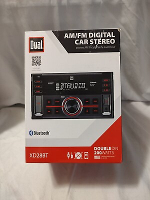 #ad 🔥 Dual 200W Bluetooth AM FM Digital Car Stereo XD28BT Black {New Open Box} $20.00