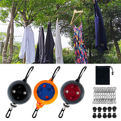 #ad 32.8ft Non Perforated Clothesline Retractable Portable Travel Drying Rack Outdoo $18.26