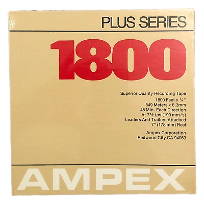 #ad Ampex 1800 Plus Series Reel Audio Recording Tape Vintage NOS SEALED NEW $27.99
