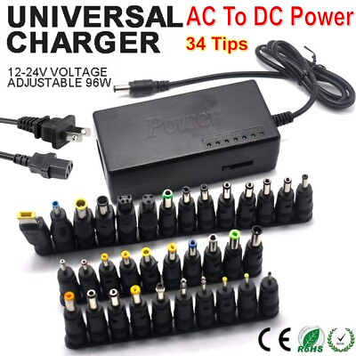 #ad 96W Universal Power Supply Charger for Laptop amp; Notebook 34 Tips AC To DC Power $13.99