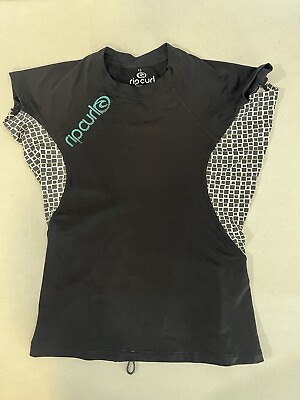 #ad Rip Curl Black Rash Guard Girls with Short Sleeves Size 12. $16.00